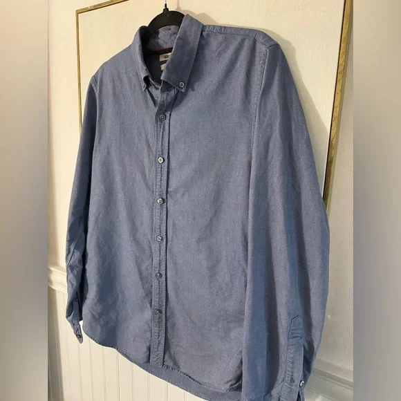 GOODTHREADS Men's Slim-Fit Long-Sleeve Oxford Indigo Chambray Button Up Size M - Picture 7 of 11